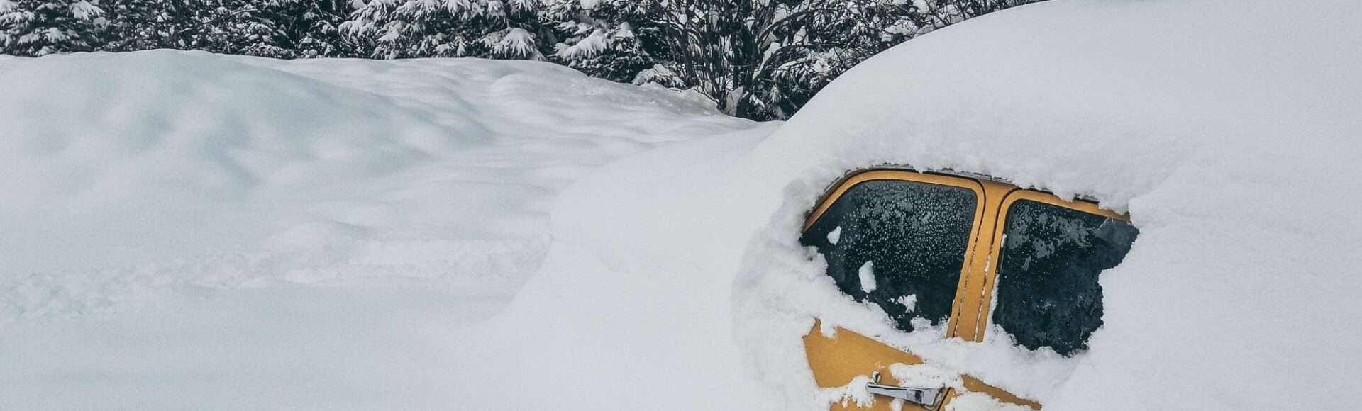 A car covered in snow