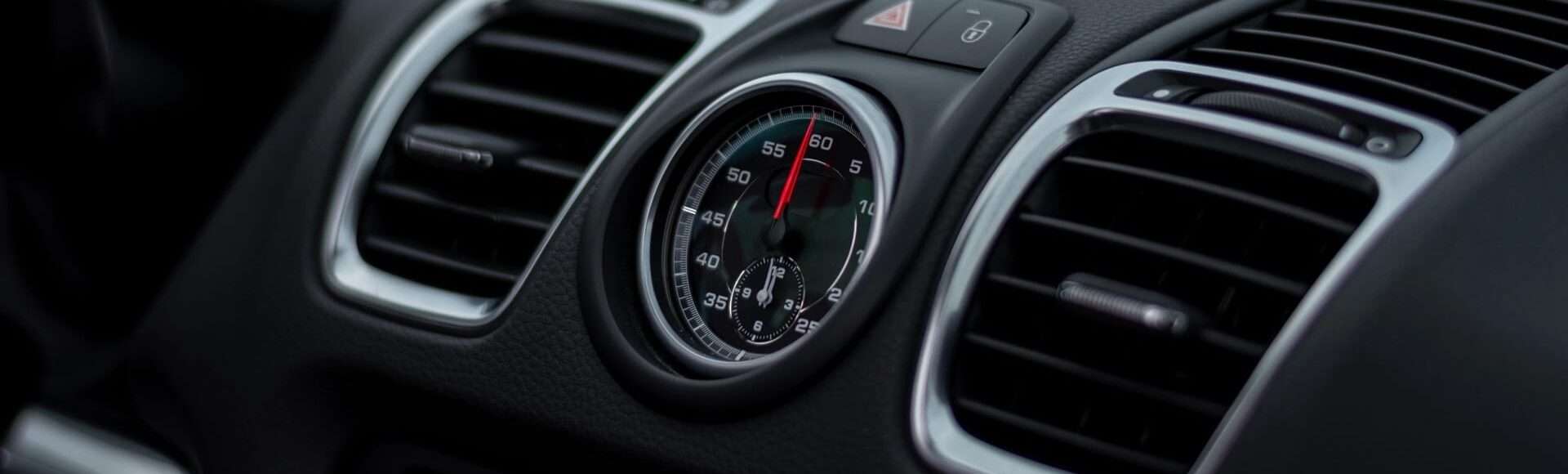Analog clock on a car