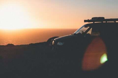 Car photo during sunset