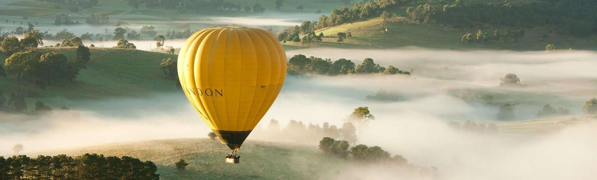 Hot air balloon flight over Balgownie Estate, one of the many activities you can do on a Yarra Valley self-drive itinerary.