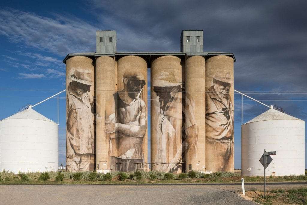 Art on the Silo Art Trail, one of the best driving roads in Victoria.