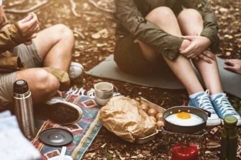 Friends camping