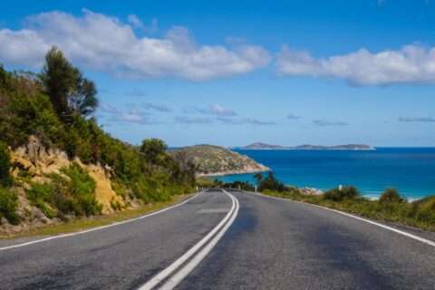 A road in Wilsons Promontory National Park, which features on the ultimate Melbourne to Merimbula road trip