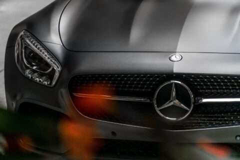 Mercedes from the front, feature image for a blog on what to include in a car service in Australia