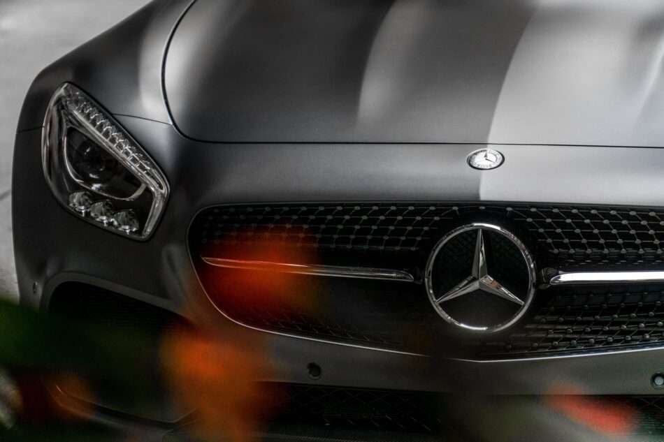 Mercedes from the front, feature image for a blog on what to include in a car service in Australia