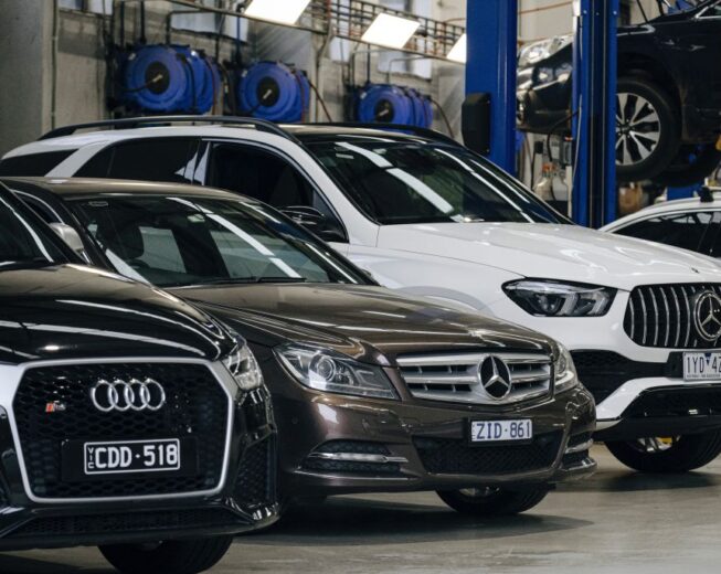 Black and white cars