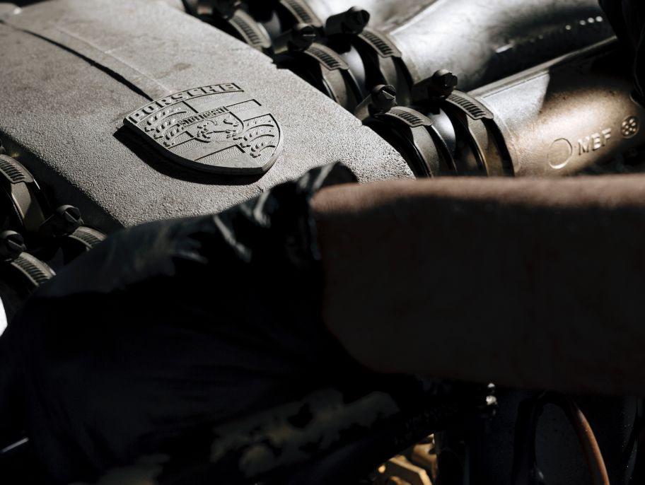 Car technician carrying out an inspection